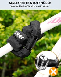 Zámok na bicykel Sportneer, 100 cm, 8 mm reťaz z tvrdenej ocele, kľúčový zámok na bicykel, motocykel, bránu alebo plot, čierny 7