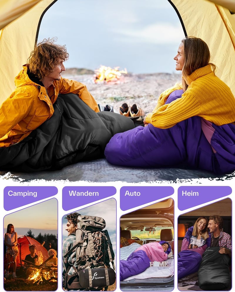 Sportneer Mumia Hálózsák Ultralight 950g - 3-4 Évszakos Kempingzsák Férfiaknak Nőknek