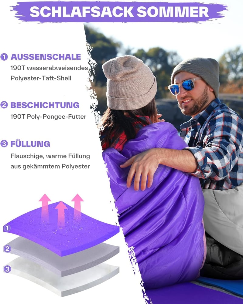 Sportneer Mumia Hálózsák Ultralight 950g - 3-4 Évszakos Kempingzsák Férfiaknak Nőknek