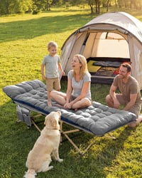 Pătuț de camping pliabil Sportneer cu saltea pentru adulți, 71/81 cm, o persoană, capacitate maximă 204 kg, pentru camping, călătorii, acasă, grădină 2