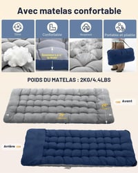 Pătuț de camping pliabil Sportneer cu saltea pentru adulți, 71/81 cm, o persoană, capacitate maximă 204 kg, pentru camping, călătorii, acasă, grădină 4
