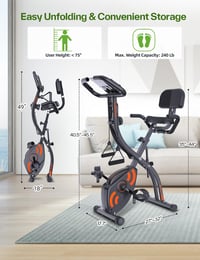 Sportneer Összecsukható Motoros Szobakerékpár 16 Fokozatú Mágneses Ellenállással 5