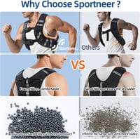 Sportneer súlyozott edzőmellény reflektív sávokkal 3,6-11 kg állítható 8
