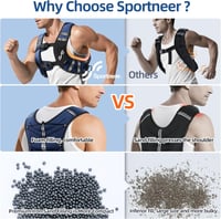 Sportneer súlyozott edzőmellény reflektív sávokkal 3,6-11 kg állítható 4