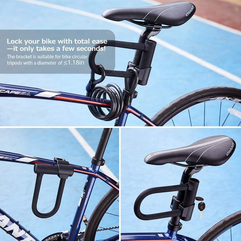 Sportneer U-Lock 17mm Kerékpárzár Kábellel - Országúti, Hegyi és E-Bike Zárhoz