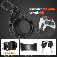 Sportneer U-Lock 17mm Kerékpárzár Kábellel - Országúti, Hegyi és E-Bike Zárhoz 4