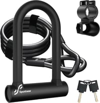 Sportneer U-Lock 17mm Kerékpárzár Kábellel - Országúti, Hegyi és E-Bike Zárhoz 1