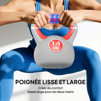 14 kg červená kettlebell SPORTNOW s ergonomickou rukoväťou na silový tréning a posilňovacie cvičenia v posilňovni 3