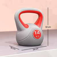 14 kg červená kettlebell SPORTNOW s ergonomickou rukoväťou na silový tréning a posilňovacie cvičenia v posilňovni 7