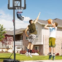 SPORTNOW Kosárlabda Visszadobó Rendszer 360° Forgatható Állítható Magasság Fekete - Black, Polypropylene (PP) 8