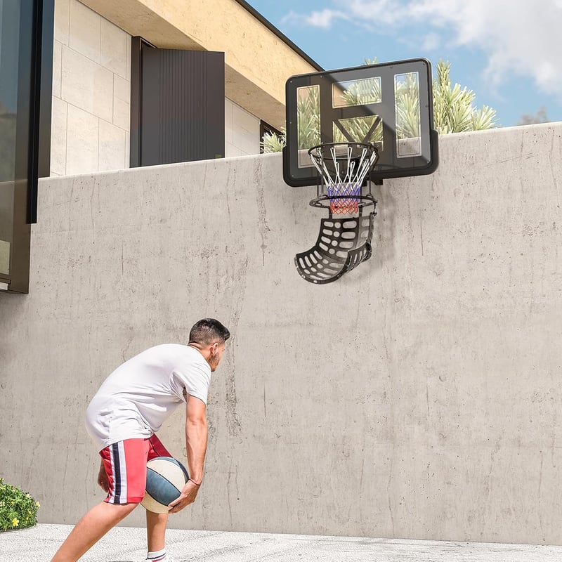 SPORTNOW Kosárlabda Visszadobó Rendszer 360° Forgatható Állítható Magasság Fekete - Black, Polypropylene (PP)