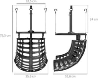 SPORTNOW Kosárlabda Visszadobó Rendszer 360° Forgatható Állítható Magasság Fekete - Black, Polypropylene (PP) 7