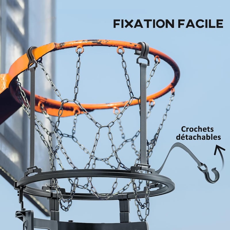 SPORTNOW Kosárlabda Visszadobó Rendszer 360° Forgatható Állítható Magasság Fekete - Black, Polypropylene (PP)