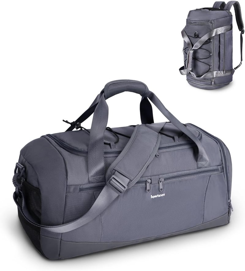 Rucsac Fitness Sportsnew 38L cu Compartiment pentru Încălțăminte și Compartiment pentru Haine Umede, Gri