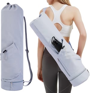 Sportsnew Yoga Torba s Pretincom za Mokre Stvari i Držačem za Bocu - Podesiva Naramenica, Kapacitet 30L, Plava Poliesterska Torba za Trening za Prostirku za Jogu, Pilates