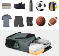 sportsnew Multifunkciós Sporttáska Hátizsák - Kosárlabda, Focilabda Tartóval, Cipőrekesszel és Nedves Zsebbel, Unisex, 47x35x16cm, Szürke 6