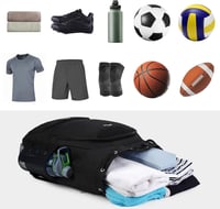 Sportsnew Multifunkciós Sporttáska - Kosárlabda és Focilabda Tartóval, Cipőrekesszel, Vízálló Zsebbel - Unisex Tornazsák Felnőtteknek 6