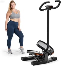 Sportsroyals Mini Stepper gumiszalagokkal, LCD kijelzővel - fekete - 150 kg teherbírás 1
