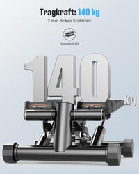 Sportsroyals Forgó Stepper Ellenállási Szalagokkal - Hordozható Lépcsőző Gép 150kg Teherbírással Fekete - 05 - Improved Stepper 3