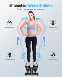 Sportsroyals Forgó Stepper Ellenállási Szalagokkal - Hordozható Lépcsőző Gép 150kg Teherbírással Fekete - 05 - Improved Stepper 2