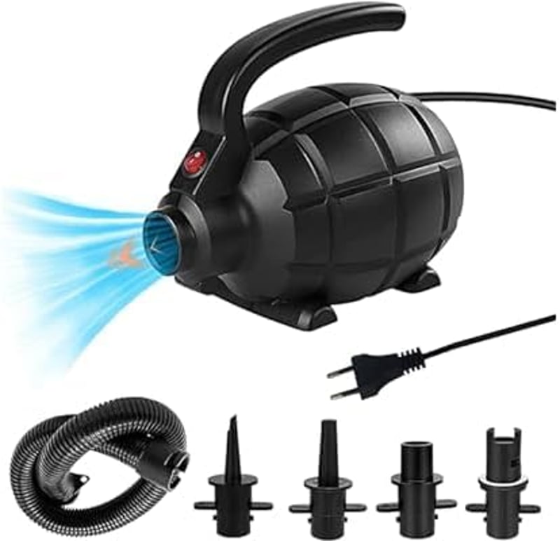 SPORWAY 600W elektromos légpumpa 4 fúvókával és tömlővel, matrachoz, airtrack-hez, vízágyhoz, csónakhoz