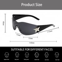 Sprießen Y2K Napszemüveg Rimless Csillag Mintás UV Védelemmel 2db Uniszex 4