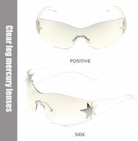 Sprießen Y2K Napszemüveg Rimless Csillag Mintás UV Védelemmel 2db Uniszex 3