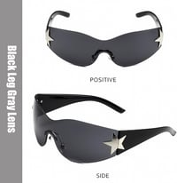 Sprießen Y2K Napszemüveg Rimless Csillag Mintás UV Védelemmel 2db Uniszex 2