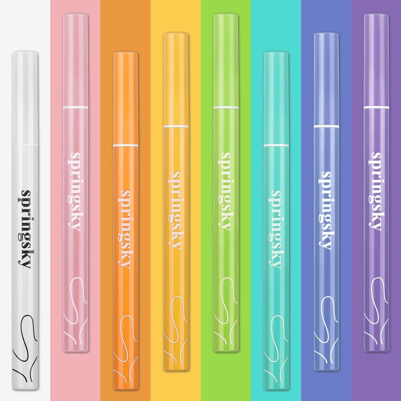 SPRINGSUGAR 8 Szín Neon Eyeliner Szett Vízálló Hosszantartó Folyékony Szemceruza