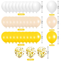 Sprinlot XXL sedmokráska fóliový balónový set s girlandou Happy Birthday, bielo-žltá kvetinová párty dekorácia pre dievčatá, narodeniny, svadba, bábätko 3