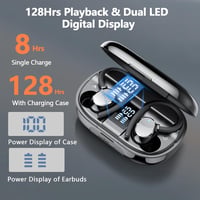 Sprtoybat Q22 sport Bluetooth 5.3 fülhallgató - 4 ENC mikrofon, IP7, 128 óra, LED kijelző 2