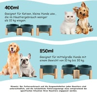 SPUNKYJUNKY 15° Dönthető Kerámia Tál Fa Állvánnyal Kutyáknak Macskáknak 400ml Zöld 5