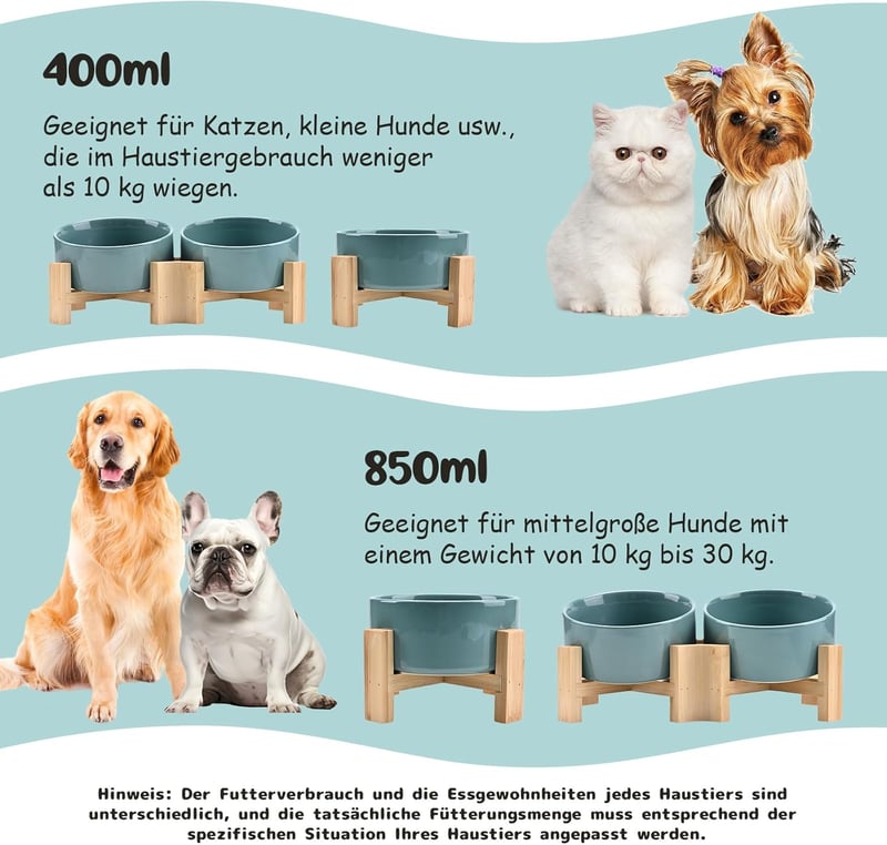 SPUNKYJUNKY 15° dönthető kerámia tál kutyáknak macskáknak 400ml világoszöld