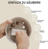 SPUNKYJUNKY Dönthető Kerámia Dupla Tálka Bambusz Állvánnyal Kutyáknak Macskáknak 850ml Szürke 5