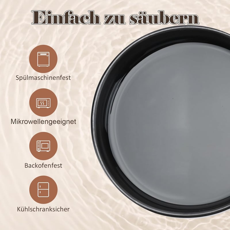 SPUNKYJUNKY Dupla Kerámia Tálka Macskának és Kutyának Fa Állvánnyal 400ml Fekete