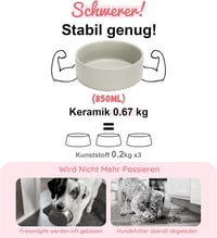 SPUNKYJUNKY Kerámia Emelt Tál Bambusz Állvánnyal Macskáknak és Kutyáknak 850ml Szürke 5