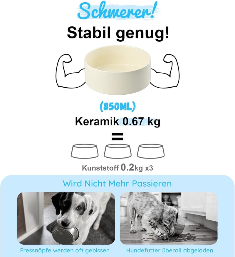 SPUNKYJUNKY Kerámia Emelt Tál Bambusz Állvánnyal Macskáknak és Kutyáknak 850ml Bézs