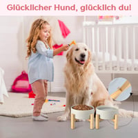 SPUNKYJUNKY Kerámia Emelt Tál Bambusz Állvánnyal Macskáknak és Kutyáknak 850ml Szürke 7
