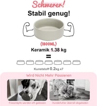 SPUNKYJUNKY Kerámia Emelt Tálka Bambusz Állvánnyal Macskáknak és Kutyáknak 1800ml Szürke 5