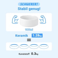 SPUNKYJUNKY Kerámia Kutyatál Bambusz Állvánnyal 1800ml Fehér Közepes és Nagy Kutyáknak 3