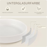 SPUNKYJUNKY Kerámia Macskás Tálkészlet - 3 db Fehér Etetőtál Macskáknak, Kiskutyáknak és Nyulaknak - 300ml Mosogatógépben Mosható Lapos Tála 4