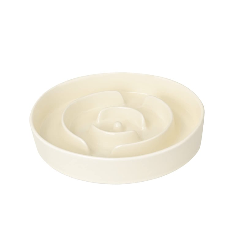 SPUNKYJUNKY Tmavozelená keramická spomaľovacia miska pre psov a mačky, 21 cm
