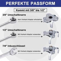 Spurtar 3 Pofás Olajszűrő Leszedő Kulcs - Univerzális Állítható Szűrőleszedő Szerszám Kétirányú Használattal, Szénacél

AI: Spurtar 3 Pofás 5