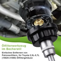 Spurtar 64 mm Olajszűrő Kulcs Toyota és Lexus Járművekhez - Fém Olajszűrő Leszedő Szerszám RAV4, Camry, Highlander Modellekhez 2.5-5.7L Moto 2