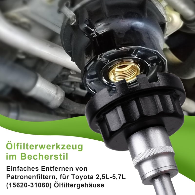 Spurtar 64 mm Olajszűrő Kulcs Toyota és Lexus Járművekhez - Fém Olajszűrő Leszedő Szerszám RAV4, Camry, Highlander Modellekhez 2.5-5.7L Moto