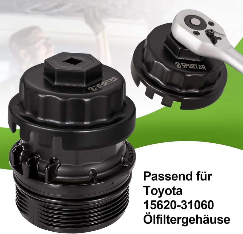 Spurtar 64 mm Olajszűrő Kulcs Toyota és Lexus Járművekhez - Fém Olajszűrő Leszedő Szerszám RAV4, Camry, Highlander Modellekhez 2.5-5.7L Moto