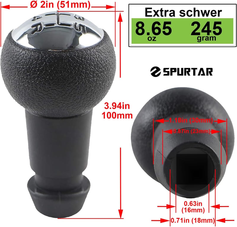 Spurtar Váltógomb 5 Sebességes Peugeot 106 107 207 301 306 307 308 407 408 508 3008 1007 és Citroen C2 C3 C4 Picasso Modellekhez - Fekete Kr
