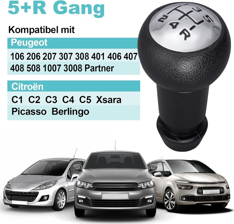 Spurtar Váltógomb 5 Sebességes Peugeot 106 107 207 301 306 307 308 407 408 508 3008 1007 és Citroen C2 C3 C4 Picasso Modellekhez - Fekete Kr