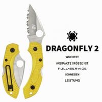 Ľahký nerezový nôž Spyderco Dragonfly 2 Salt s čepeľou Spyder-Edge, žltý – SPY-C28SYL2 2