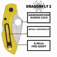 Ľahký nerezový nôž Spyderco Dragonfly 2 Salt s čepeľou Spyder-Edge, žltý – SPY-C28SYL2 4